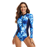 Langärmliger Rashguard-Badeanzug mit Reißverschluss