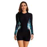 Long Sleeve One Piece Front Zipper Bathing Suits for Women