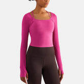 Ribbed Halter Strap Thumb Hole Sports Top