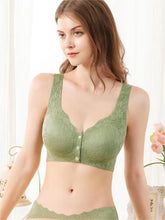 Sujetador de encaje con cierre frontal y botones cómodos de talla grande