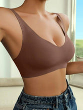 Bralette liso sin costuras en color marrón