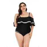 Traje de baño bikini de talla grande con volantes