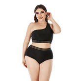 Traje de baño bikini de dos piezas de talla grande, traje de baño de cintura alta