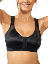 Plus Size Front Closure Adjustable Sports Wireless Bra for Post-Operation Support