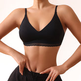 Lace Edge Patchwork Wireless Bra