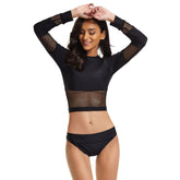Rashguard für langärmligen Crop-Top-Badeanzug