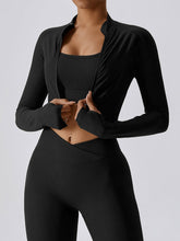 Langärmlige Rippjacke mit Reißverschluss