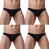 Pack de 4 calzoncillos tipo bikini elásticos de tiro bajo clásicos para hombre de Avidlove Underwear