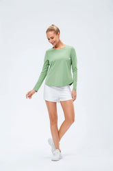 Langärmliges, lockeres Sport-T-Shirt