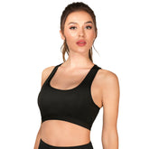 Schwarze Yoga-Tops mit BH für Damen