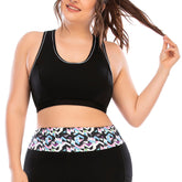 Plus Size Yoga Workout Tops Schwarze Farbe
