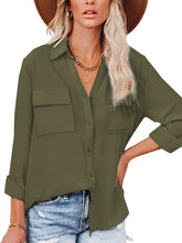 Tops de trabajo con bolsillos