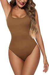 Avidlove Bodysuits Tanktops Gerippter Einteiler Quadratischer Ausschnitt Ärmellose Shapewear-Bodys