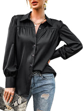 Blusa formal de seda satinada