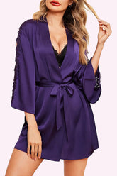 Batas tipo kimono de satén Avidlove Batas de boda para dama de honor Batas de baño sedosas Ropa de estar por casa de verano