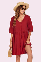 Avidlove Badeanzug, Strandüberzug, 3/4-Ärmel, Strand-Bikini-Shirt, Badeanzug, Strandkleid mit Taschen