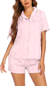 Silk Short Sleeve Pajama Set