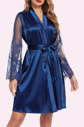 Bata tipo kimono de satén Avidlove para dama de honor y novia, para fiestas de bodas, para prepararse, bata corta