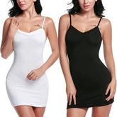 Avidlove Unterkleid mit durchgehendem Slip, verstellbare Spaghettiträger, Camisole-Unterkleid, Nachtwäsche