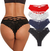 Avidlove Cheeky Panties for Lace Criss Cross Bikini Underwear Pack