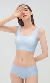 Conjunto de sujetador y ropa interior push up deportivo elástico sin aros de segunda piel para embarazadas