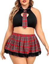 Lencería de talla grande Avidlove, trajes de colegiala, disfraces de estudiante, minifaldas para juegos de rol