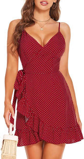 Vestido cruzado de lunares