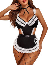 Traje de mucama francesa Avidlove Lencería de encaje Teddy Lencería elegante para cosplay S-XXL