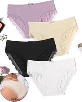 Braguitas clásicas con ribete de encaje y espalda cruzada de Avidlove Underwear, paquete de 4