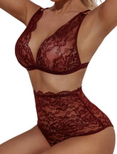 Conjunto de sujetador y braguita de cintura alta de Avidlove Lingerie, body tipo babydoll con tiras