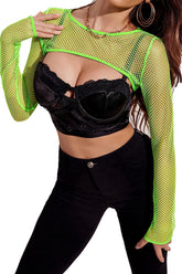 Avidlove Fischnetz Langarm Crop Top Durchsichtiges Hemd Transparente Bluse Outfits