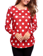 Long Sleeve Casual Polka Dot Shirt