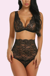 Conjunto de sujetador y braguita de cintura alta de Avidlove Lingerie