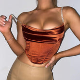 Top de tirantes con bustier de satén