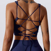 Camiseta de tirantes para entrenamiento sin costuras y con cordones