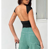 Crop Top mit offenem Rücken