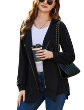 Sudadera con capucha y manga larga con cremallera