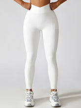 Live In Rib Cross-Yoga-Leggings mit Tasche