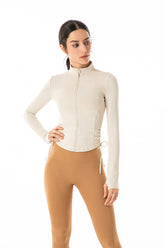 Chaqueta de yoga con cuello alto y cremallera completa