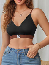 Colorblocked Cross Webbing Seamless Thin Wireless Bra