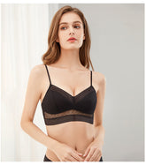 Bralette de talla grande con tirantes y espalda baja Bralette sin relleno Bralette de encaje Sujetador de cobertura total
