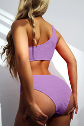 Lilic Crinkle High-Waist Bikini Bottoms