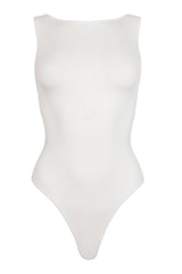 Traje de baño de una pieza con cuello alto y canalé - Negro/Blanco