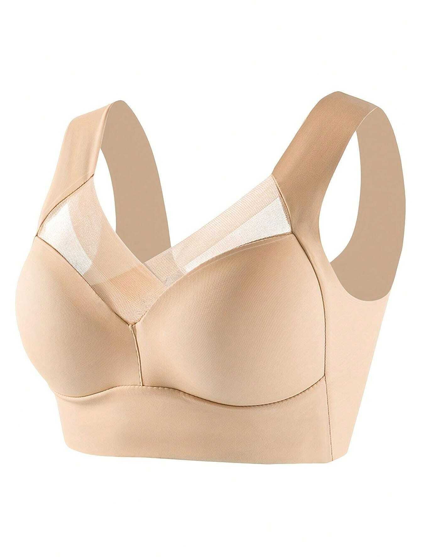 Damen Mesh Seamless Smooth Comfort Bügelloser BH Beige