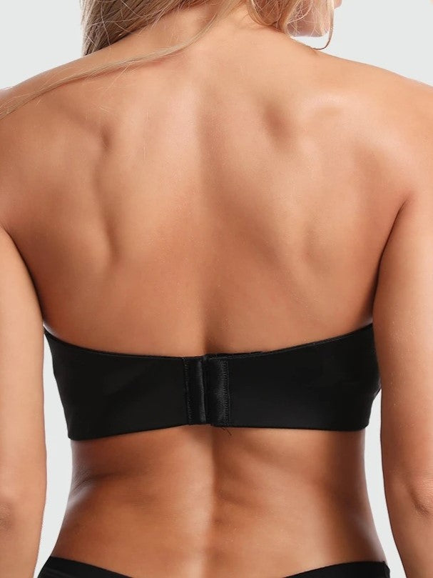 Strapless Invisible Push-up Front Buckle Non-Slip Wireless Lift Bra Black