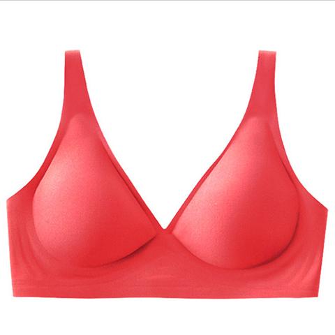 Wirefree Seamless Bra for Women Invisible Deep V Plunge Bra with Removeable Padding