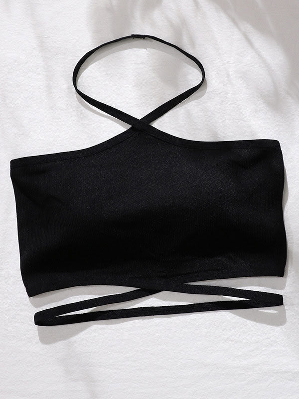 Hanging Neck Sexy Strapless Bra without Steel Ring