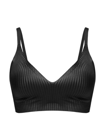 Striped Ice Silk Seamless Push-up Breathable Bra, Sexy & Beautiful Back