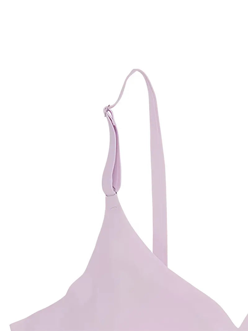 Low Back Seamless Push-up Wireless Bra Purple