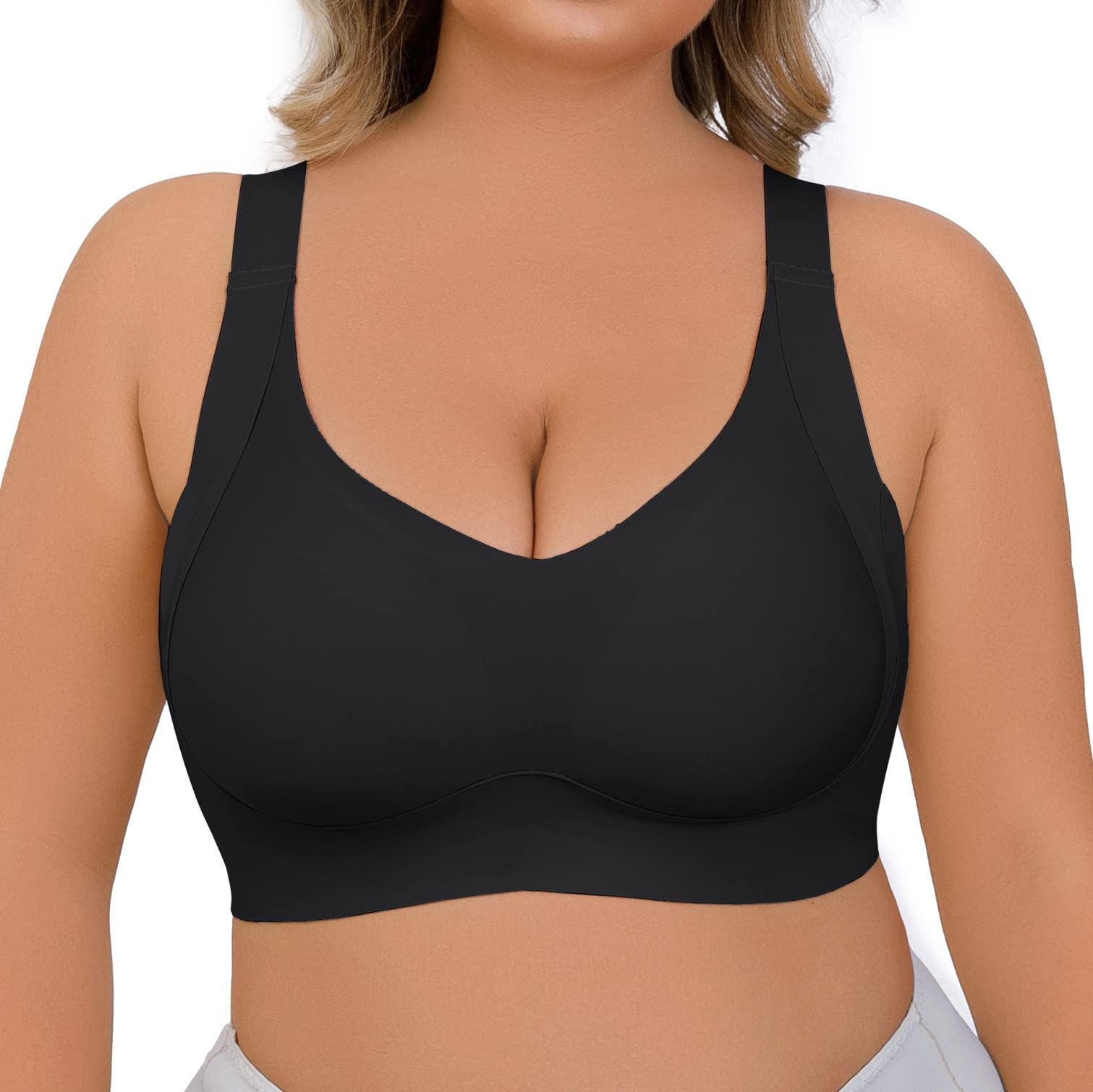 Plus Size Bügelloser Shaper-BH Schwarz